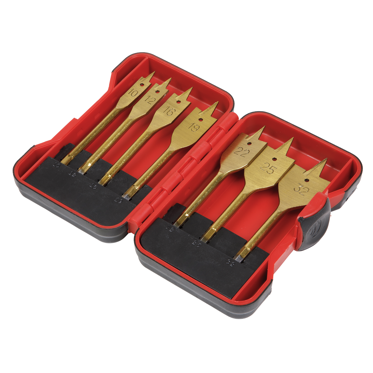 Sealey AK3707FW Titanium Coated Flat Wood Drill Bit Set 7pc - additional view 2