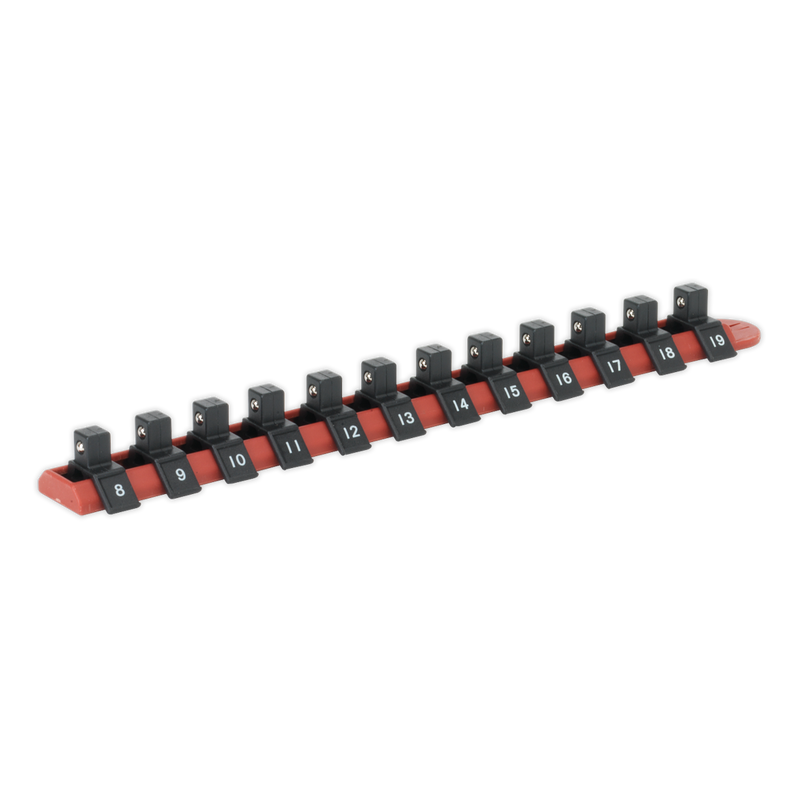 Sealey AK3812 Premier Socket Retaining Rail with 12 Clips 3/8"Sq Drive - additional view 3