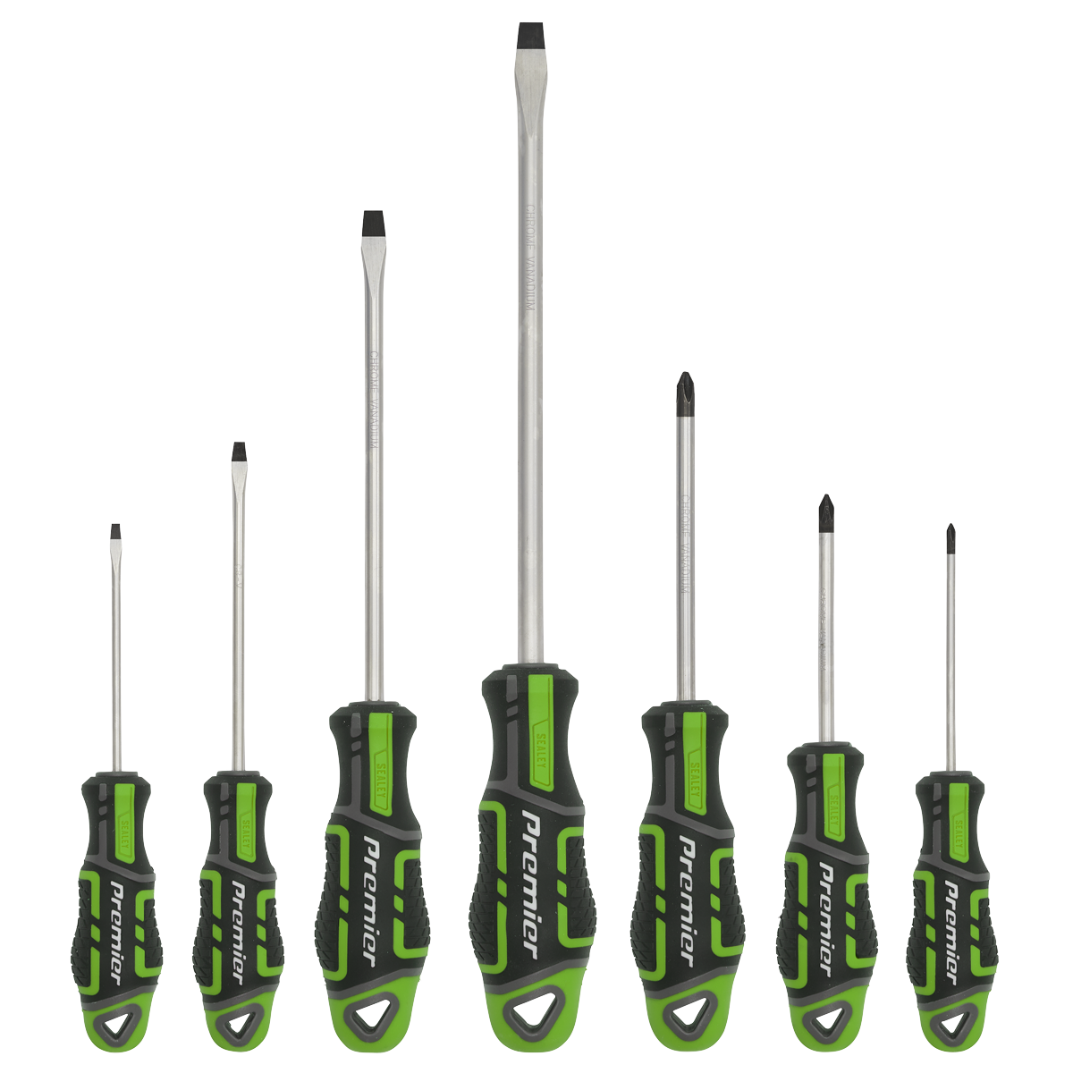 Sealey AK4321HV Premier GripMAX® Screwdriver Set 7pc - Hi-Vis Green - additional view 4