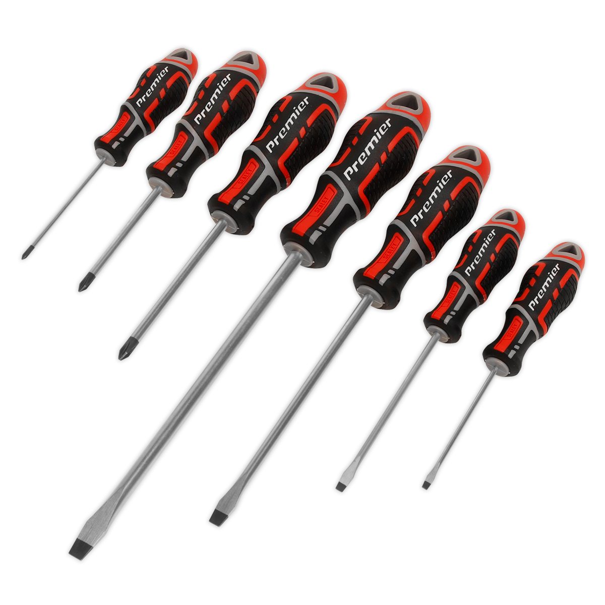 Sealey AK4321 Premier GripMAX® Screwdriver Set 7pc - Red
