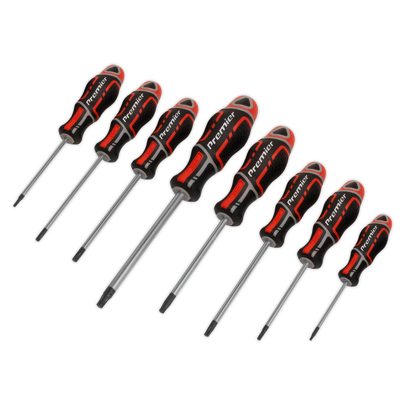 Sealey AK4323 Premier GripMAX® Security TRX-Star* Screwdriver Set 8pc - Red