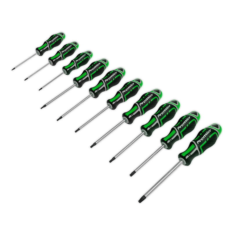 Sealey AK4324HV Premier GripMAX® TRX-Star* Screwdriver Set 10pc - Hi-Vis Green