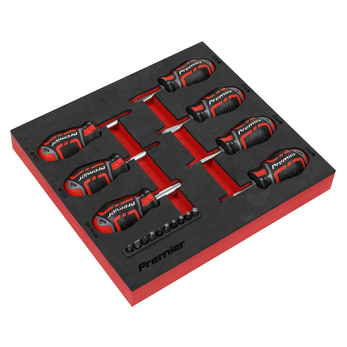 Sealey AK4371 Premier GripMAX® Stubby Screwdriver Set 17pc