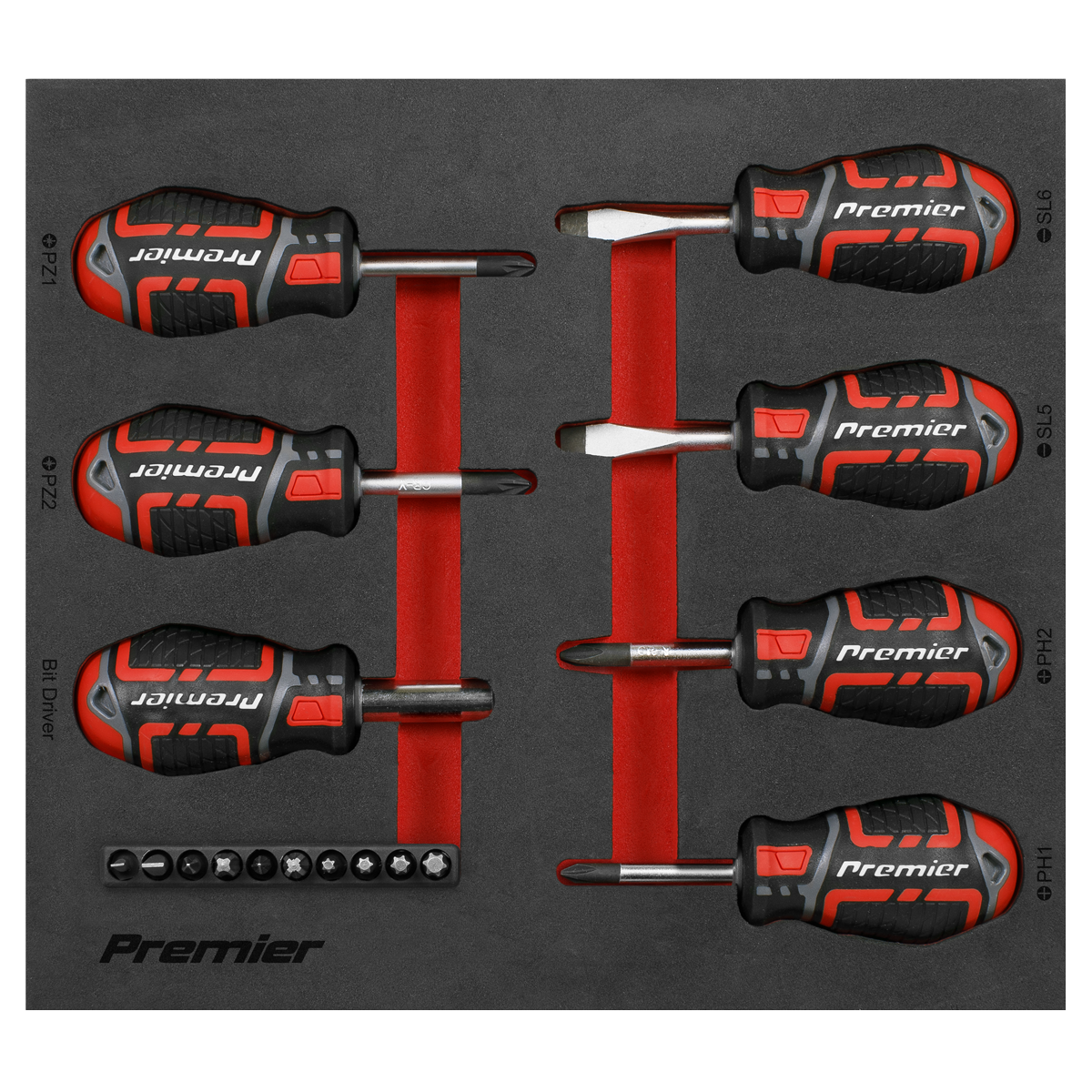 Sealey AK4371 Premier GripMAX® Stubby Screwdriver Set 17pc - additional view 3