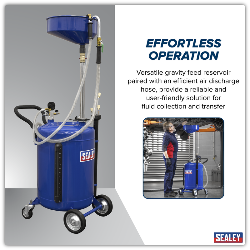 Sealey AK459DX Air Discharge Mobile Oil Drainer with Probes 90L - additional view 9