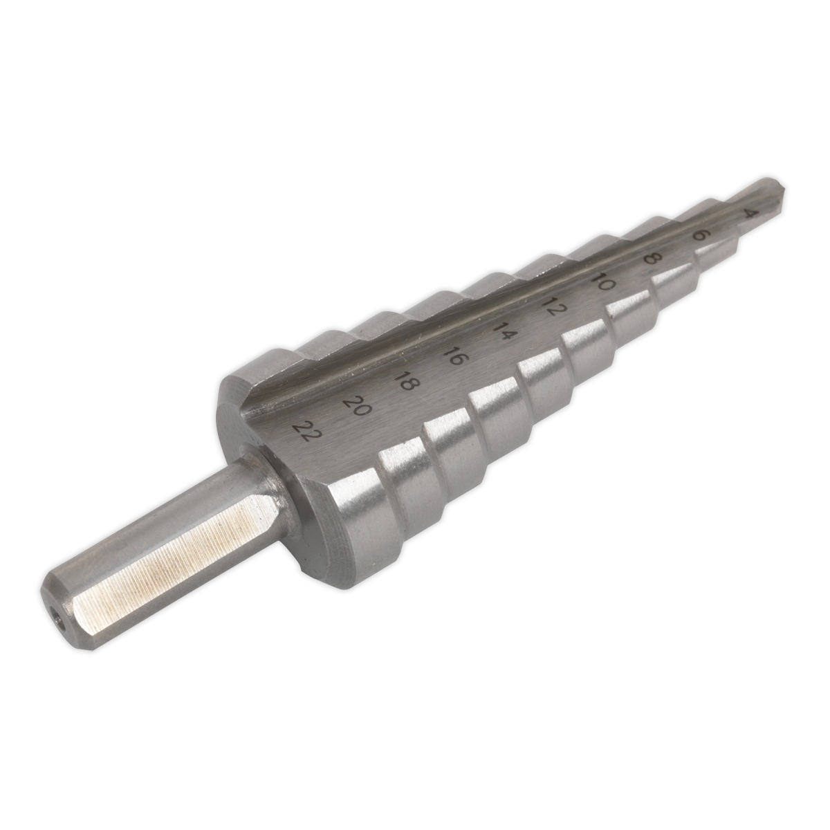 Sealey AK4722 Double Flute HSS M2 Step Drill Bit 4-22mm