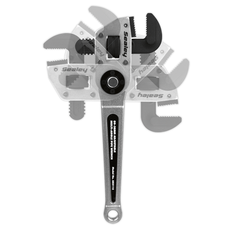 Sealey AK5115 Premier Adjustable Multi-Angle Pipe Wrench 9-38mm - additional view 2