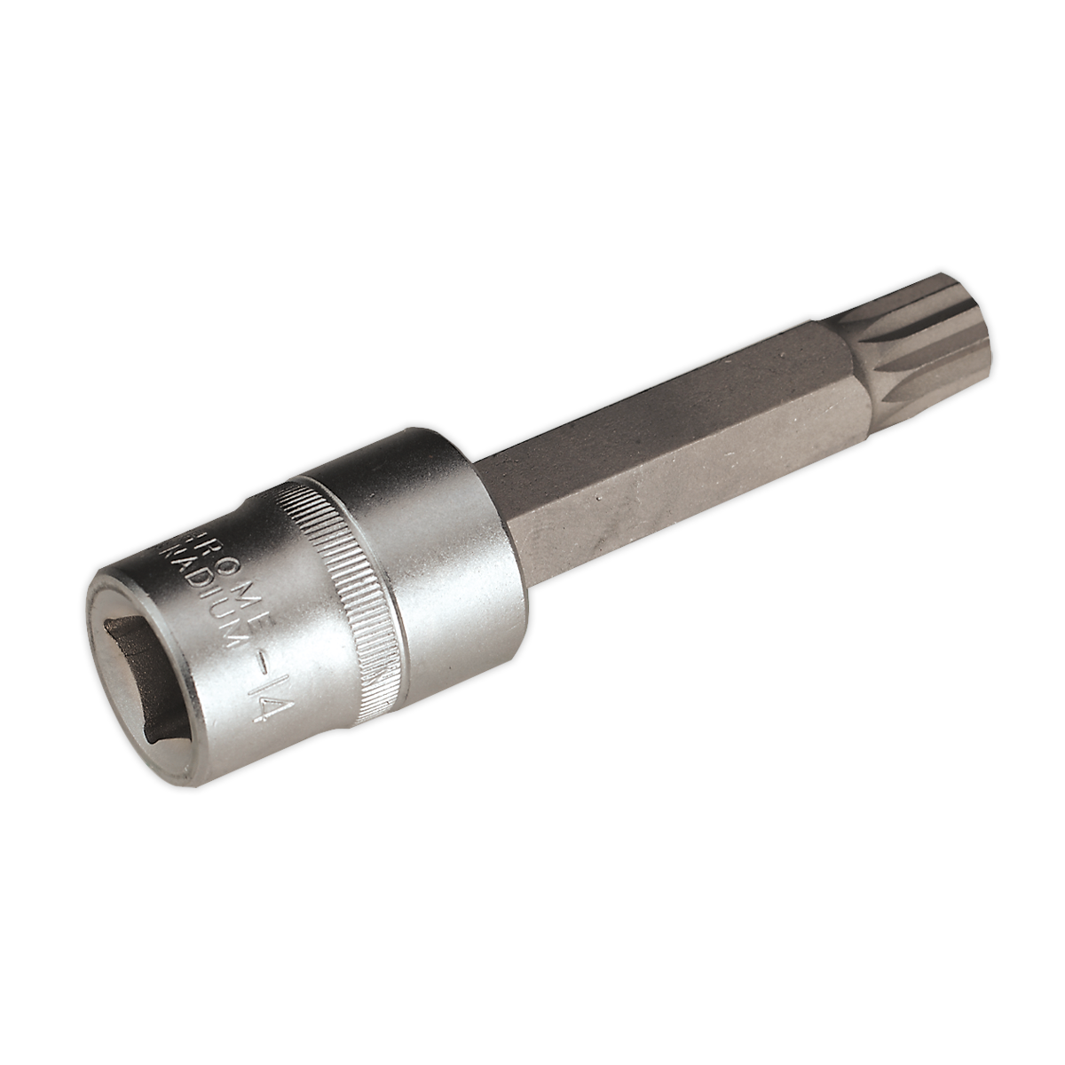 Sealey AK5531 Premier Spline Socket Bit 1/2"Sq Drive M14 x 100mm