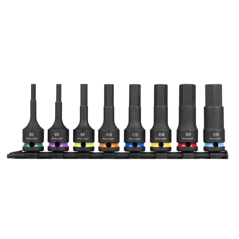 Sealey AK56001 Premier Hex Impact Socket Bit Set 1/2"Sq Drive 8pc - additional view 3