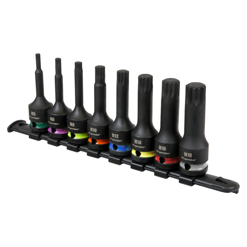 Sealey AK56004 Premier Spline Impact Socket Bit Set 1/2"Sq Drive 8pc - additional view 6