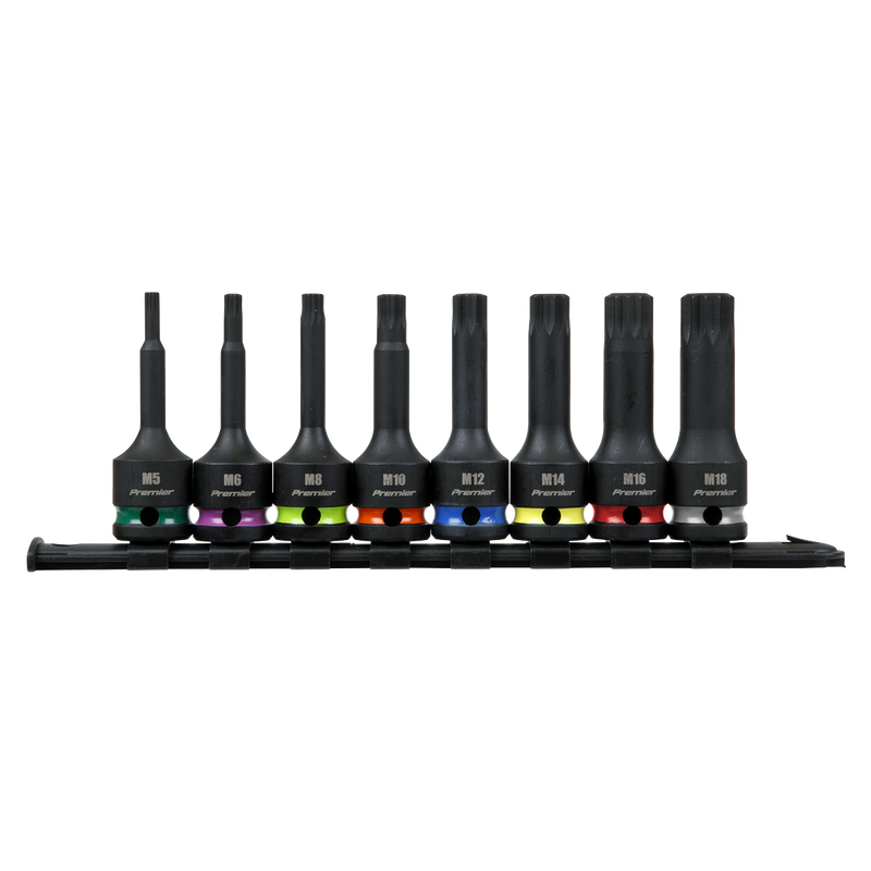 Sealey AK56004 Premier Spline Impact Socket Bit Set 1/2"Sq Drive 8pc - additional view 7