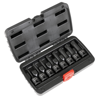 Sealey AK5604 Premier Spline Impact Socket Bit Set 1/2"Sq Drive 8pc