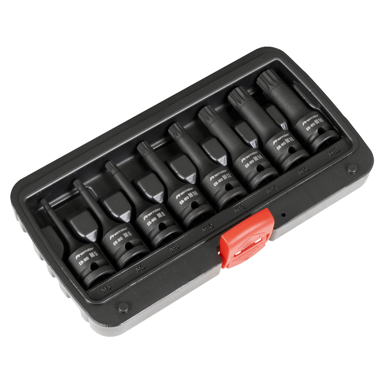 Sealey AK5604 Premier Spline Impact Socket Bit Set 1/2"Sq Drive 8pc - additional view 4