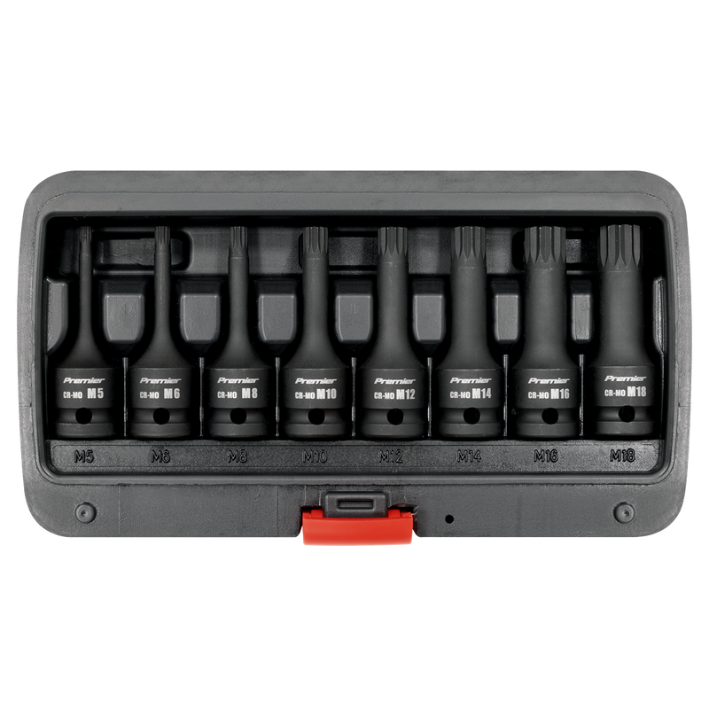 Sealey AK5604 Premier Spline Impact Socket Bit Set 1/2"Sq Drive 8pc - additional view 3