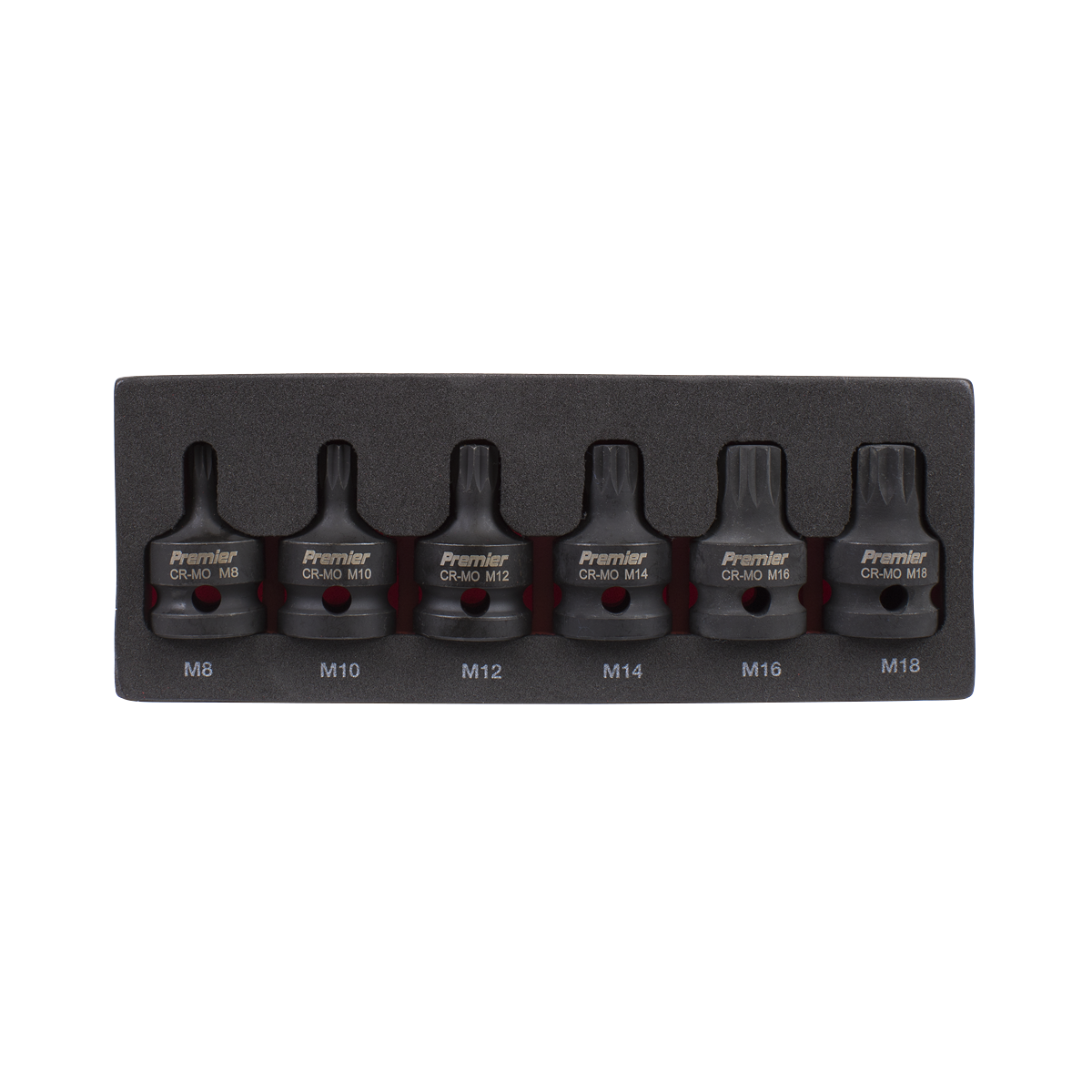 Sealey AK5608 Premier Spline Impact Socket Bit Set 1/2"Sq Drive 6pc - additional view 5
