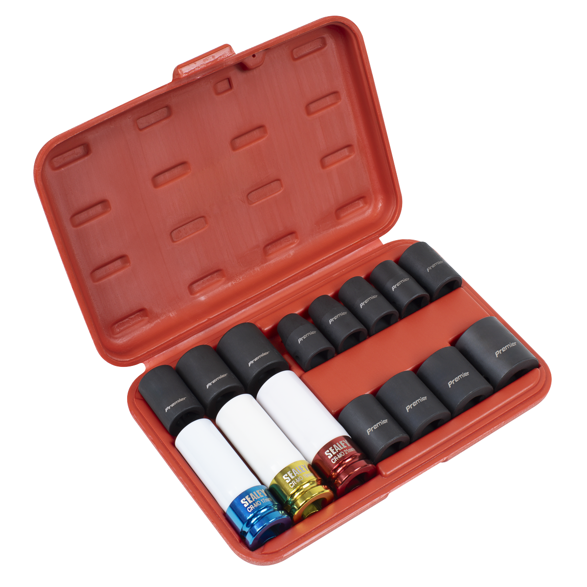 Sealey AK5615M Premier Impact Socket & Wheel Nut Removal Set 1/2"Sq Drive 15pc