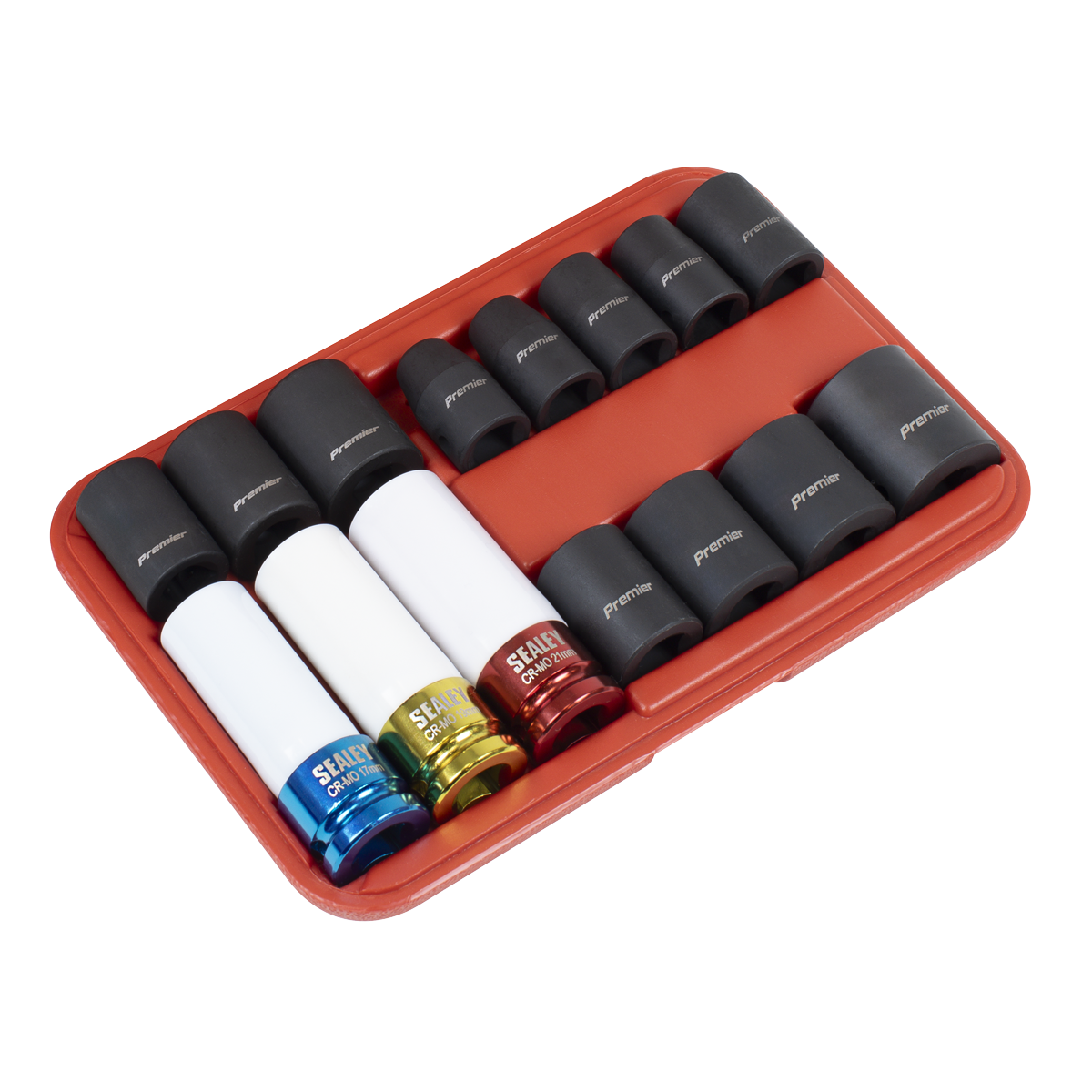 Sealey AK5615M Premier Impact Socket & Wheel Nut Removal Set 1/2"Sq Drive 15pc - additional view 5