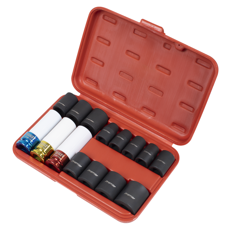 Sealey AK5615M Premier Impact Socket & Wheel Nut Removal Set 1/2"Sq Drive 15pc - additional view 3