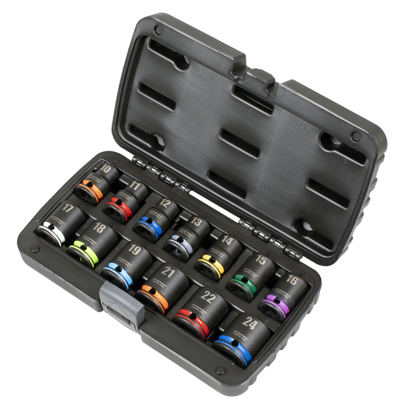 Sealey AK56160M Lock-On™ Impact Socket Set 1/2"Sq Drive 13pc 6pt Metric - additional view 2