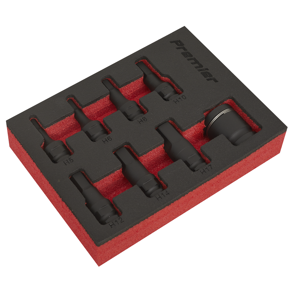 Sealey AK5620 Premier Hex Impact Socket Bit Set 3/8"Sq Drive 8pc
