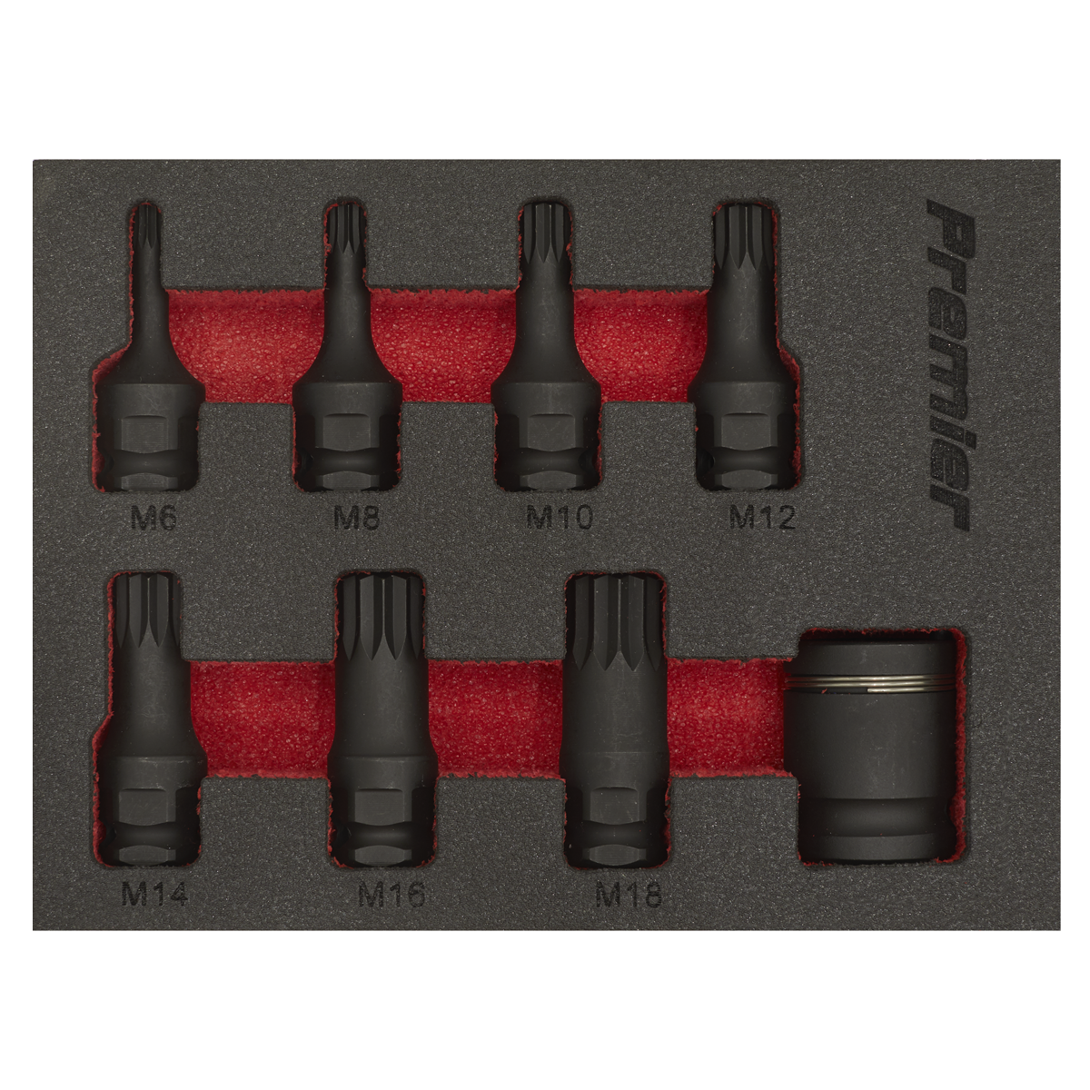 Sealey AK5622 Premier Spline Impact Socket Bit Set 3/8"Sq Drive 8pc - additional view 5