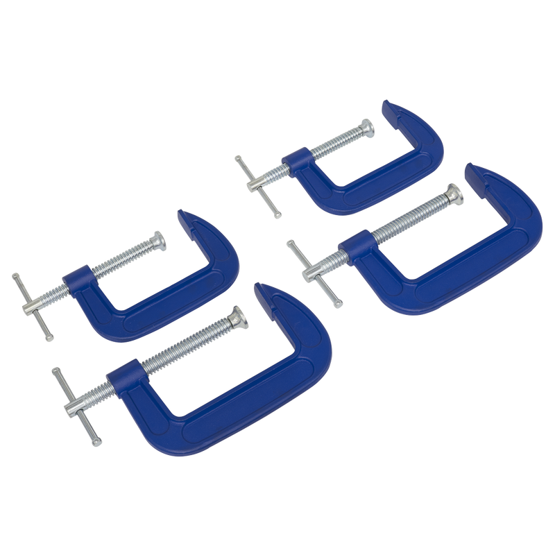 Sealey AK6003SET G-Clamp Set 75mm & 100mm 4pc