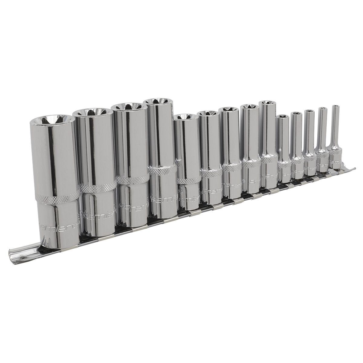 Sealey AK6114 Premier TRX-Star* Deep Socket Set 1/4", 3/8" & 1/2"Sq Drive E4-E24 14pc
