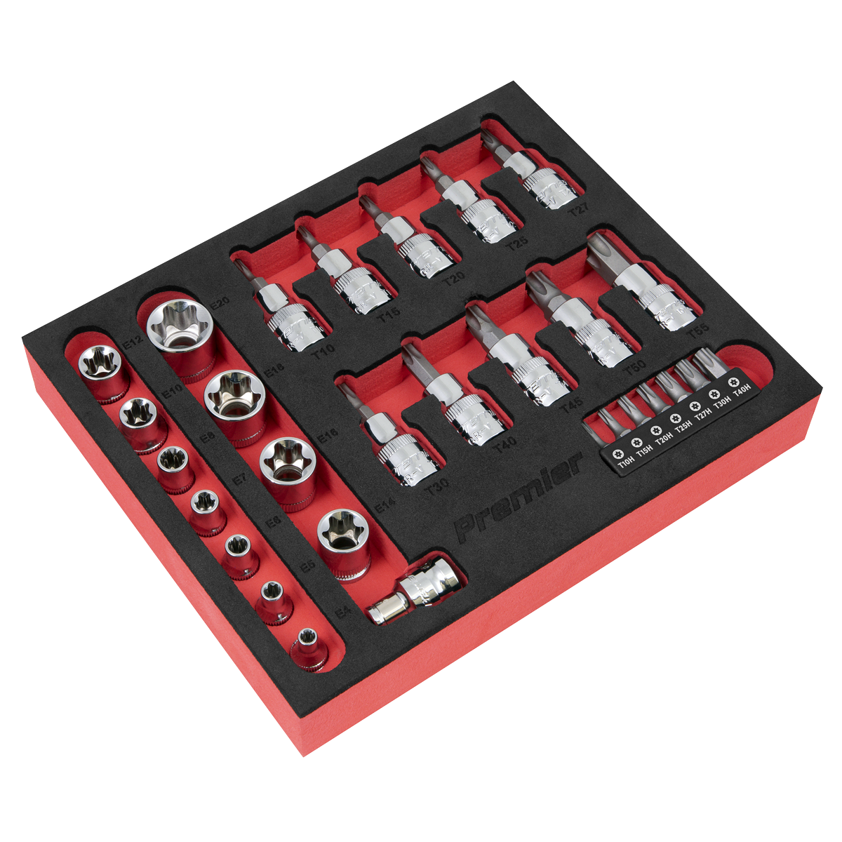 Sealey AK6193 Premier TRX-Star* Socket & Security Bit Set 1/4"Sq & 3/8"Sq Drive 29pc