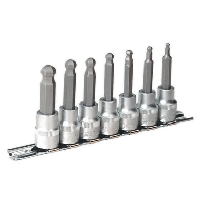 Sealey AK621 Premier Ball-End Hex Socket Bit Set 3/8"Sq Drive 7pc