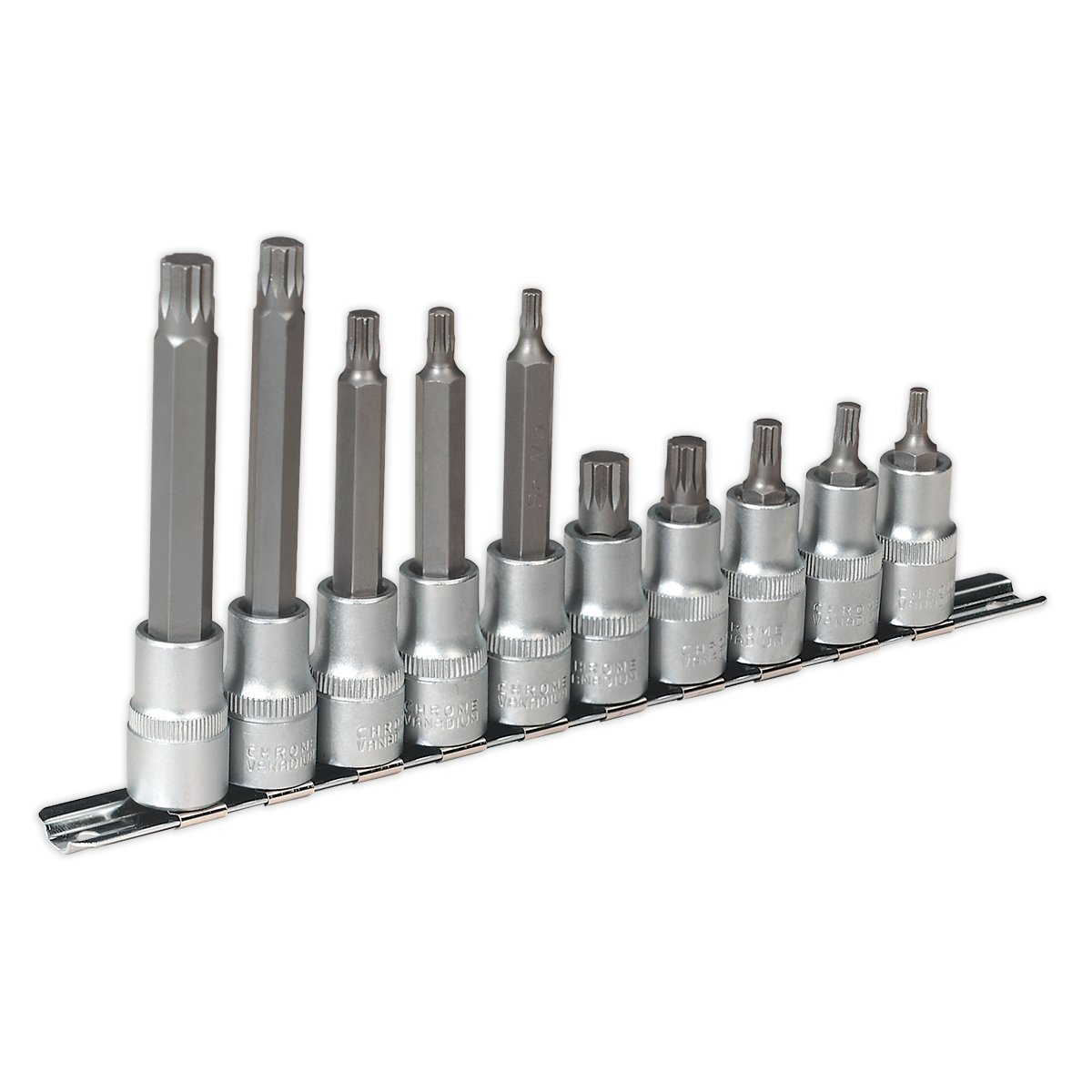 Sealey AK6215 Premier Spline Socket Bit Set 1/2"Sq Drive 10pc