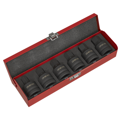 Sealey AK6217 Premier Hex Impact Socket Bit Set 3/4"Sq Drive 6pc