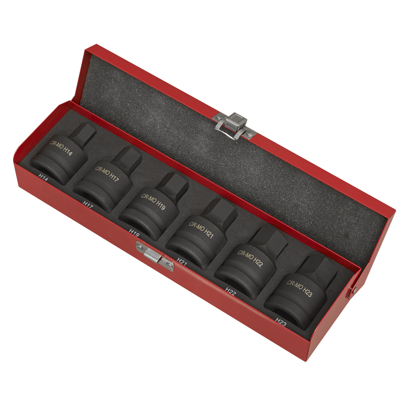 Sealey AK6217 Premier Hex Impact Socket Bit Set 3/4"Sq Drive 6pc - additional view 3