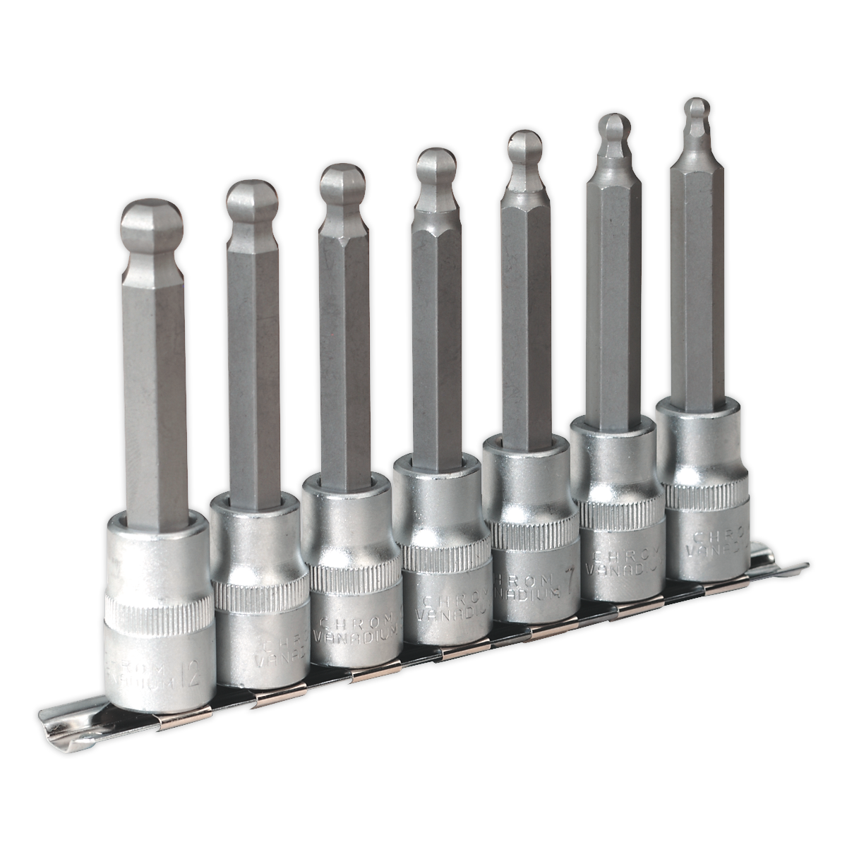 Sealey AK622 Premier Ball-End Hex Socket Bit Set 1/2"Sq Drive 7pc