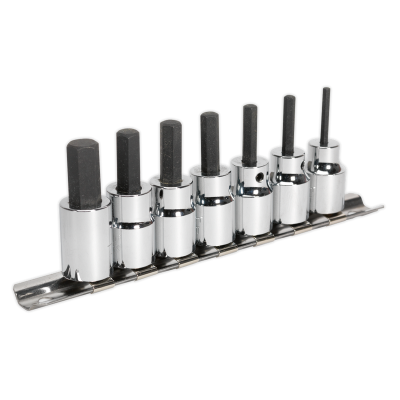 Sealey AK62253 Premier Hex Socket Bit Set 3/8"Sq Drive 7pc