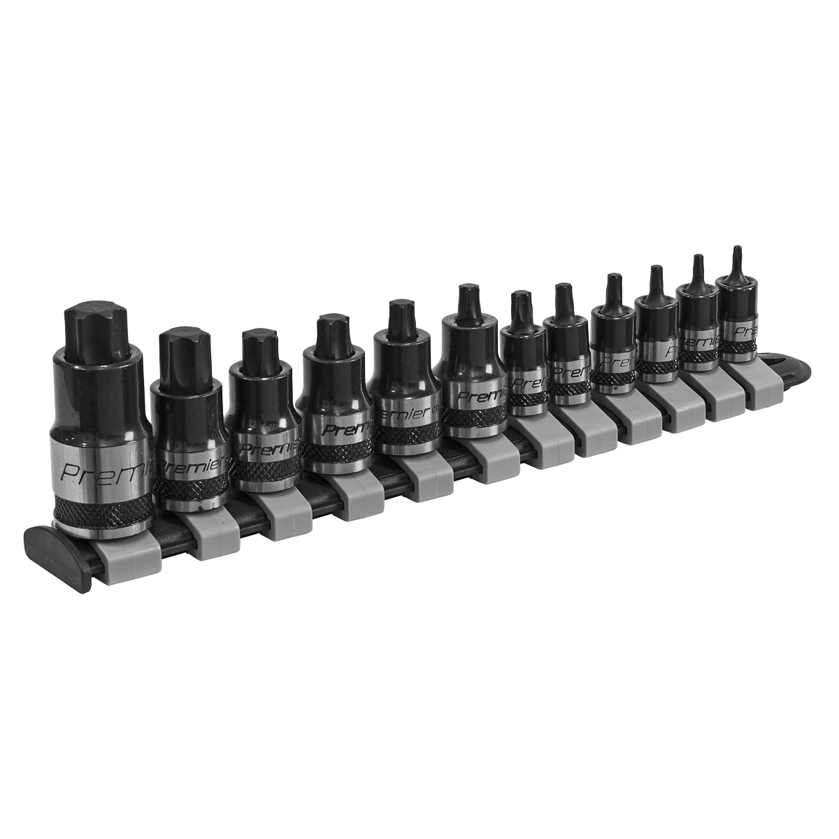Sealey AK6228B Premier Black Stubby TRX-Star* Socket Bit Set 1/4", 3/8" & 1/2"Sq Drive 12pc