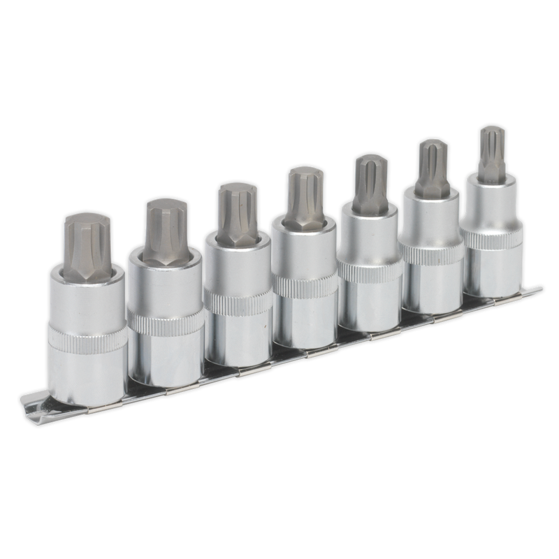 Sealey AK6234 Premier Ribe Socket Bit Set 1/2"Sq Drive 55mm 7pc