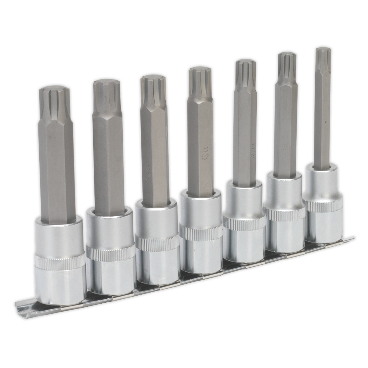 Sealey AK6235 Premier Ribe Socket Bit Set 1/2"Sq Drive 100mm 7pc