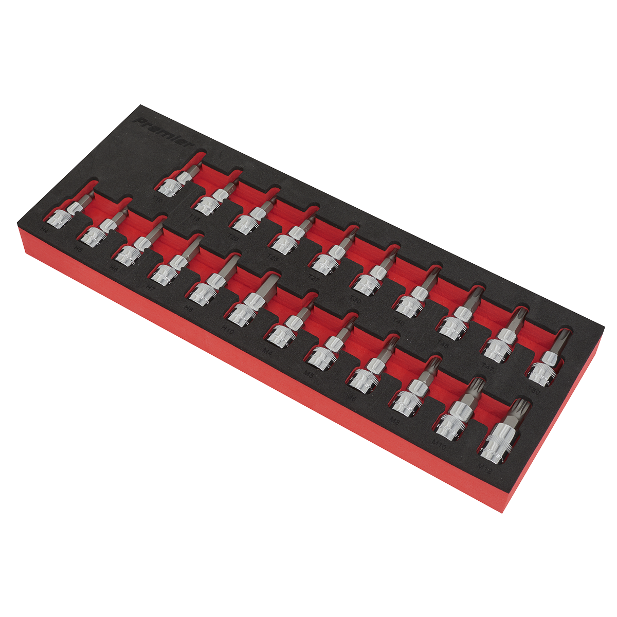 Sealey AK6243 Premier TRX-Star*/Hex/Spline Socket Bit Set 3/8"Sq Drive 22pc - additional view 4
