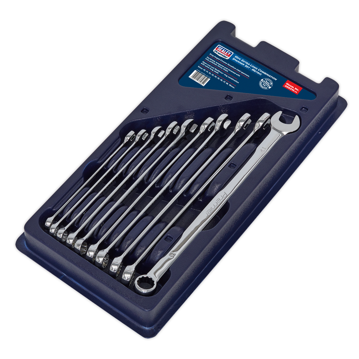 Sealey AK6310 Premier Extra-Long Combination Spanner Set 10pc - additional view 6