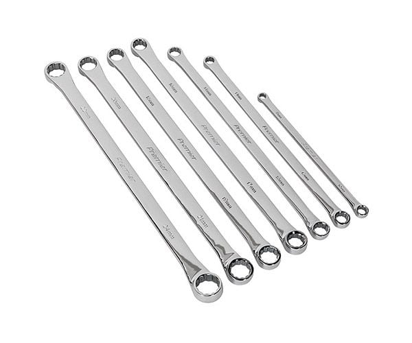 Sealey AK6311 Double End Ring Spanner Set 7pc Extra-Long Metric - Extra-Long