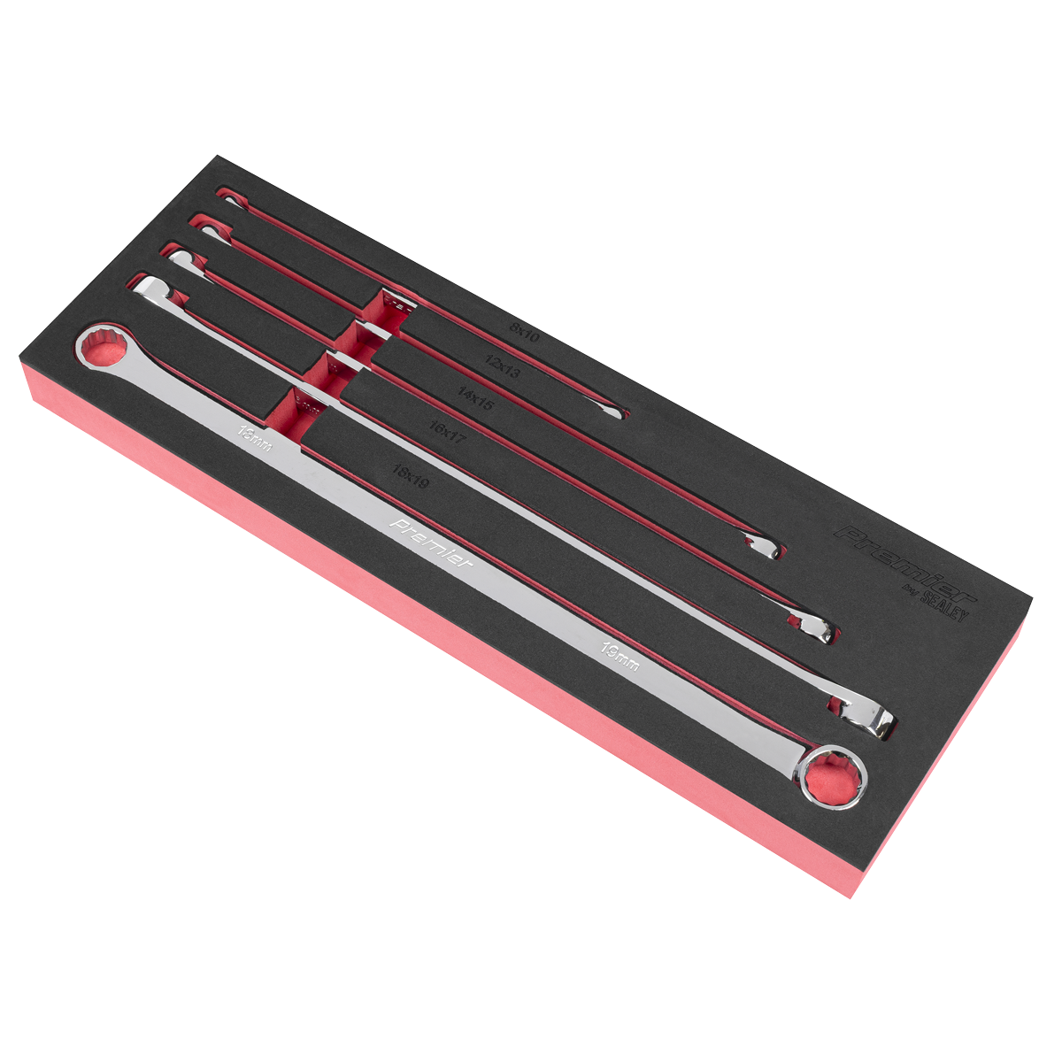 Sealey AK63110 Premier Extra-Long Double End Ring Spanner Set in EVA Foam Tray 5pc - additional view 7