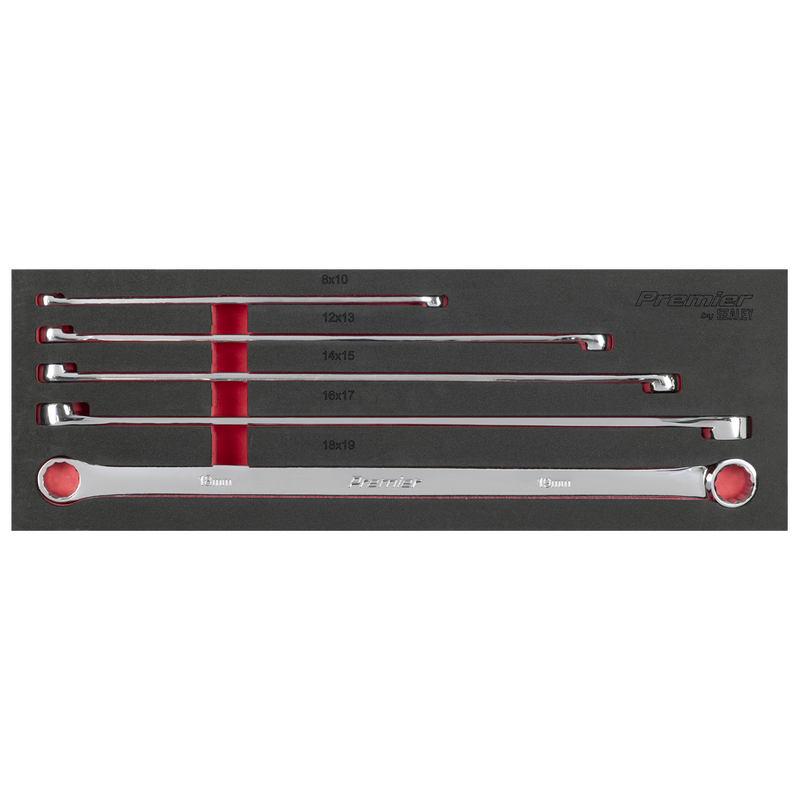 Sealey AK63110 Premier Extra-Long Double End Ring Spanner Set in EVA Foam Tray 5pc - additional view 8