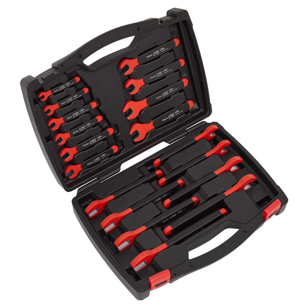 Sealey AK63172 Premier Insulated Open-End Spanner Set 18pc - VDE Approved