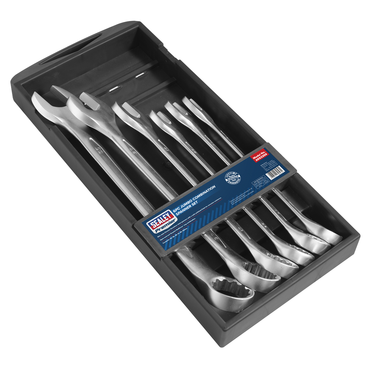 Sealey AK63259 Premier Jumbo Combination Spanner Set 6pc - additional view 2