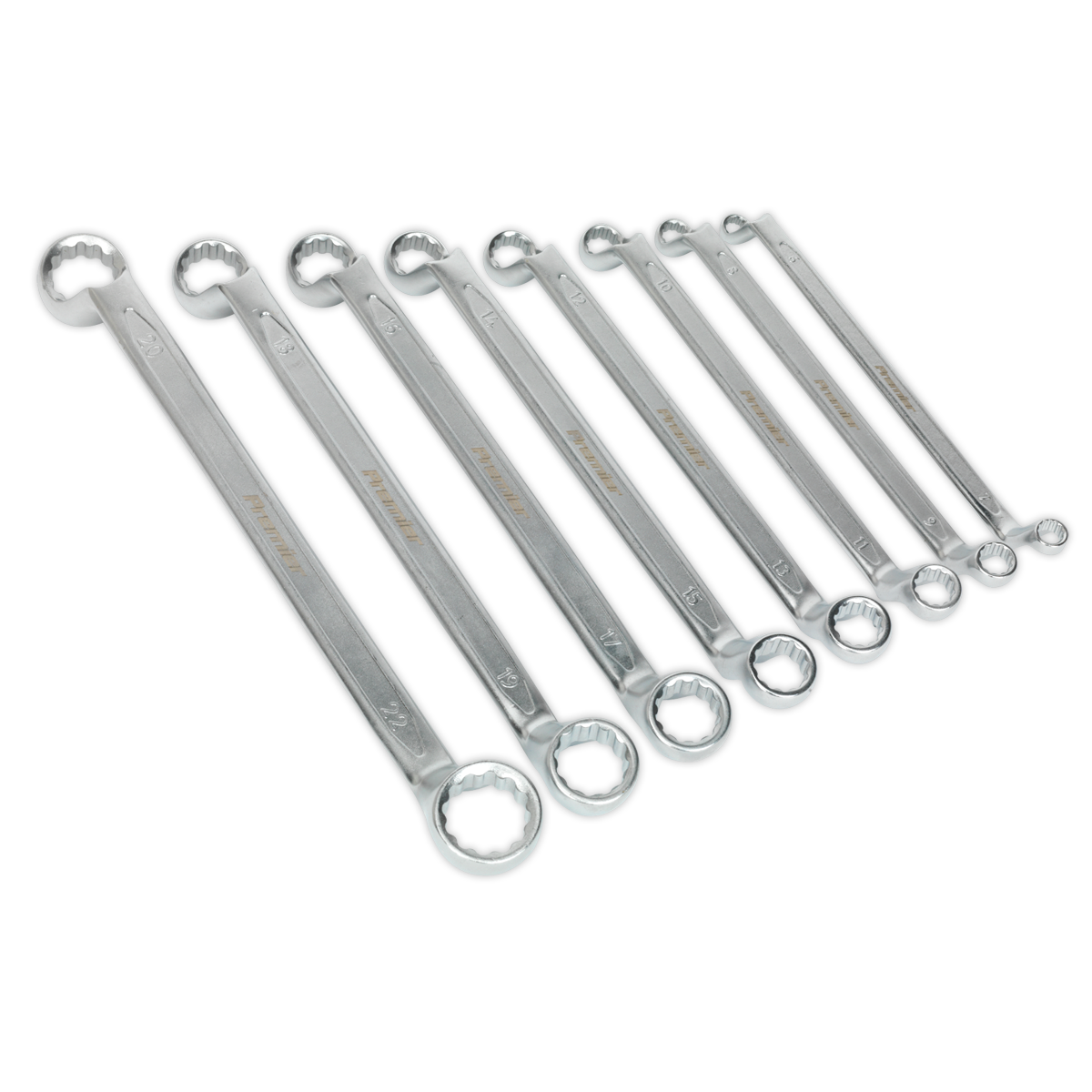 Sealey AK6327 Premier Offset Double End Ring Spanner Set 8pc