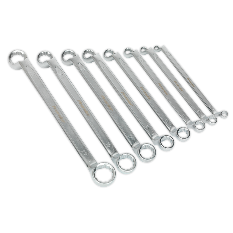 Sealey AK6327 Premier Offset Double End Ring Spanner Set 8pc