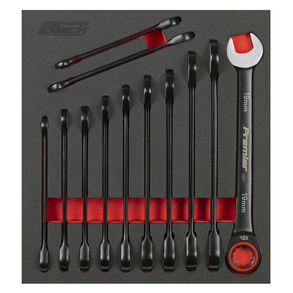 Sealey AK63940B Premier Black Combination Ratchet Spanner Set 12pc - additional view 3