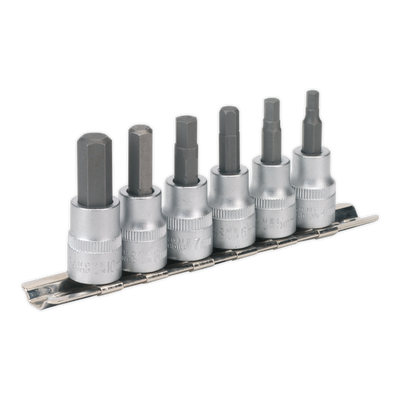 Sealey AK656 Premier Hex Key Socket Bit Set 3/8"Sq Drive 6pc