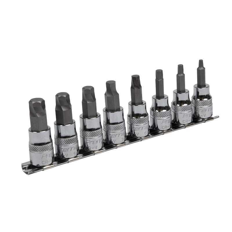 Sealey AK65601 Premier Lock-On™ Hex Socket Bit Set 3/8"Sq Drive 8pc