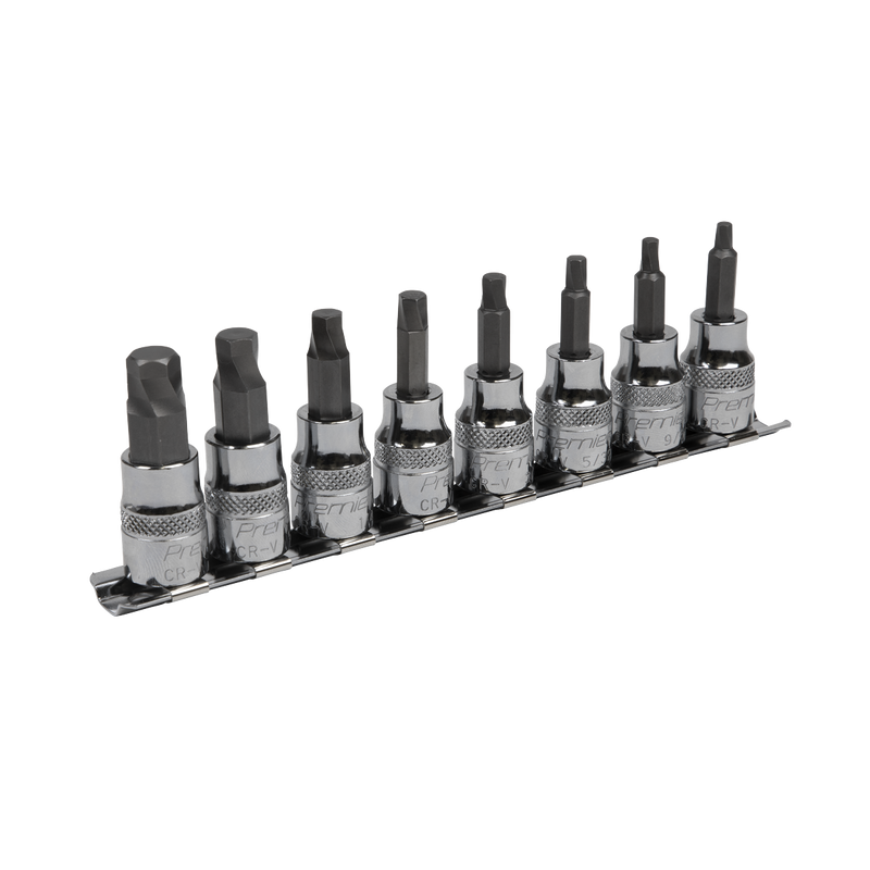 Sealey AK65603 Premier Imperial Lock-On™ Hex Socket Bit Set 3/8"Sq Drive 8pc